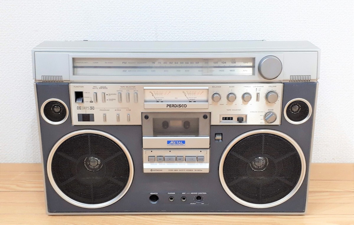 日立（HITACHI）TRK-8600RM AM-FM ステレオラジオカセットレコーダー ラジカセ PERDISCO　パディスコ